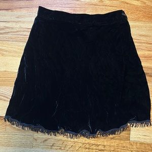Express Silk Blend Fringe Mini Skirt Size 7/8
